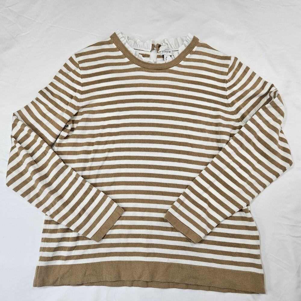 J.Crew Striped Pullover Sweater Womens XL Beige